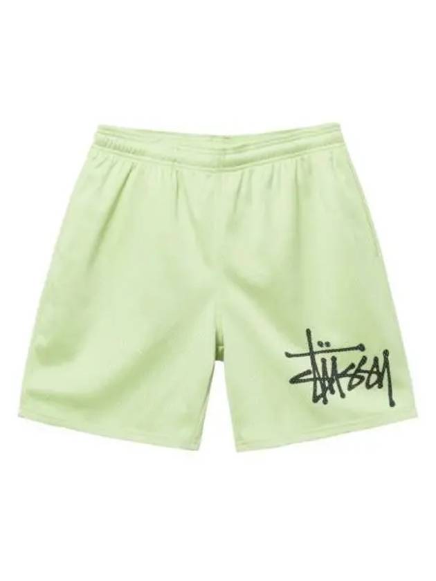 스투시 빅 베이직 메쉬 쇼츠 라이트 라임 Stussy Big Basic Mesh Shorts Light Lime