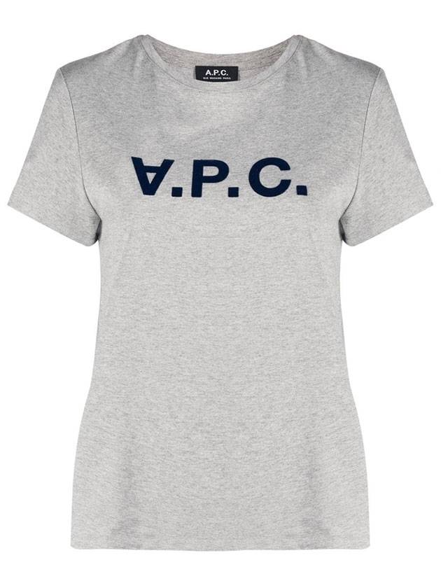 아페쎄 VPC 네이비 로고 코튼 반팔 티셔츠 그레이