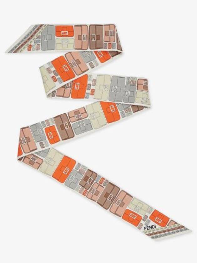 펜디 래피 Wrappy 실크 스카프 오렌지