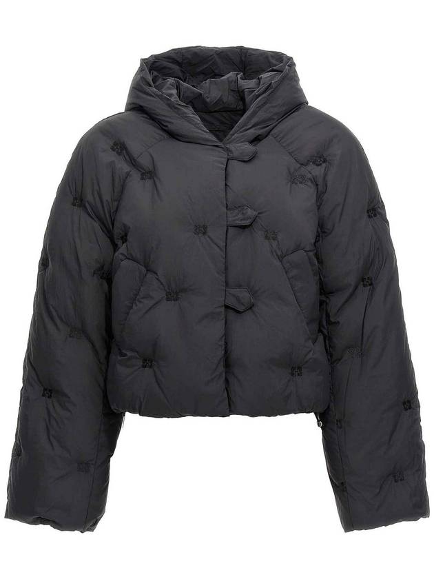 Ganni Nylon Tech Puffer Short Down Jacket
