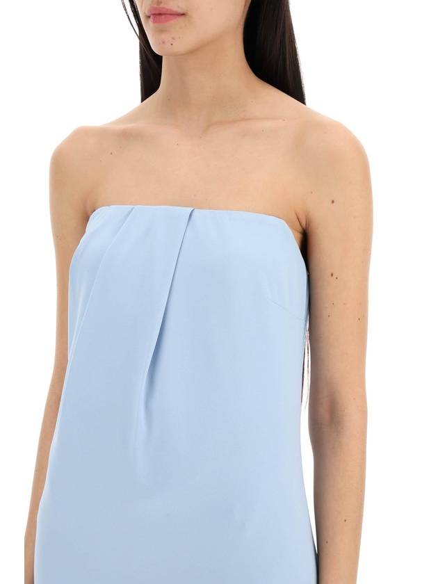 Strapless Satin Crepe Dress Without