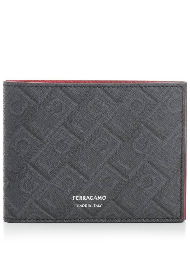 살바토레 페라가모 모노그램 반지갑 그레이