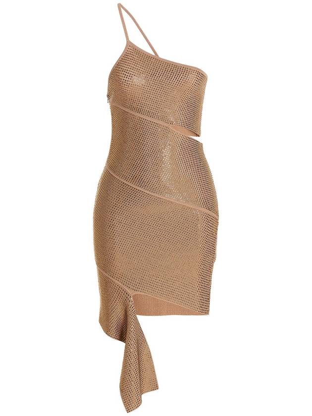 Andreadamo Sequin one shoulder dress