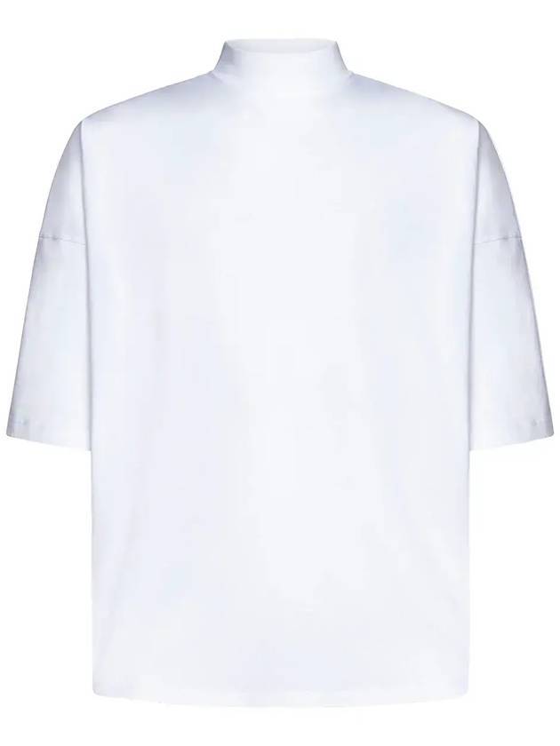 질샌더 모크넥 코튼 반팔 티셔츠 화이트