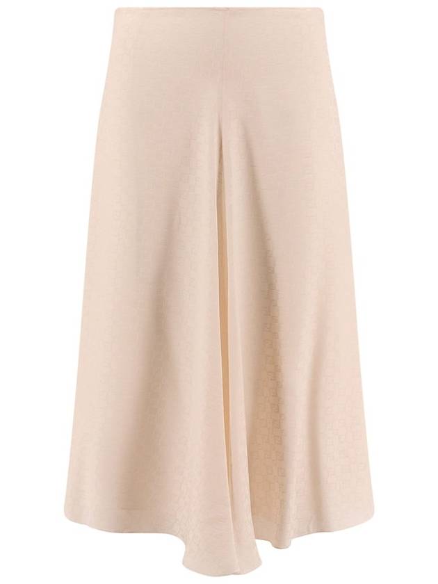 펜디 FF 자가드 플레어 미디 A라인 스커트 핑크