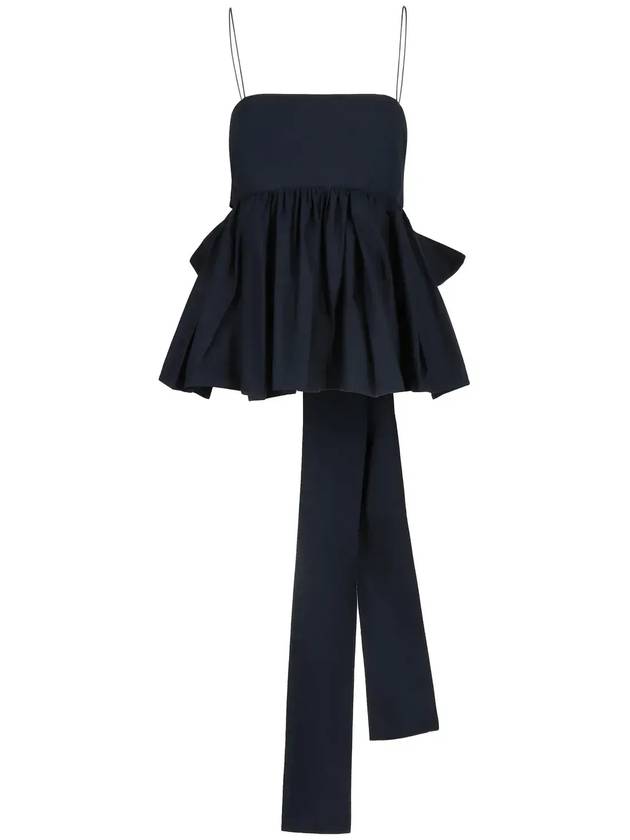 Cecilie Bahnsen 보우 디테일 슬리브리스 탑 RTW11010_193NAVY