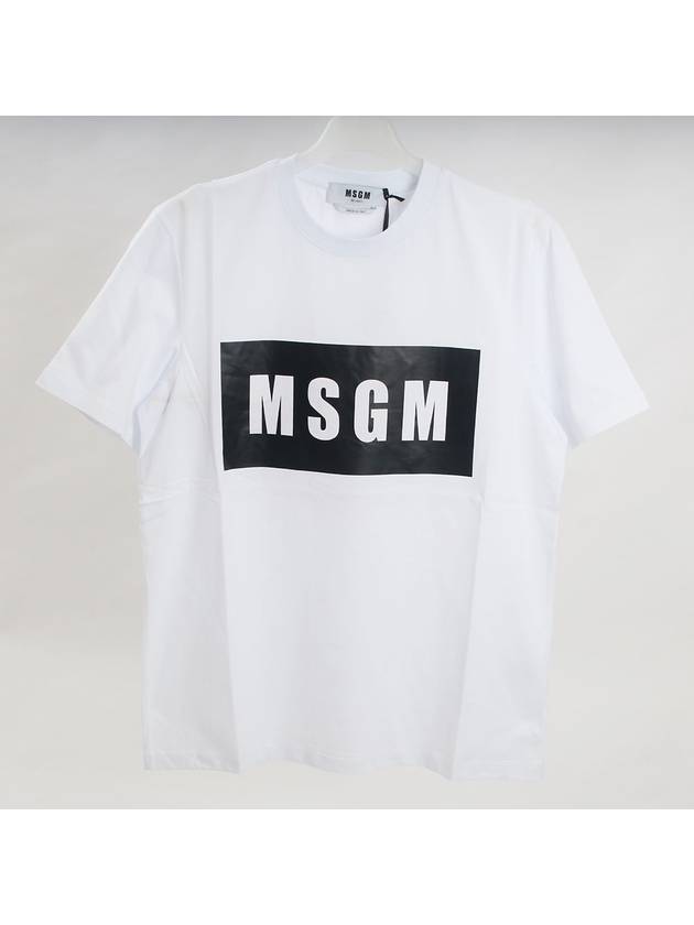 20SS MSGM 남성 로고 프린트 반팔 화이트/블랙 2840MM67 01