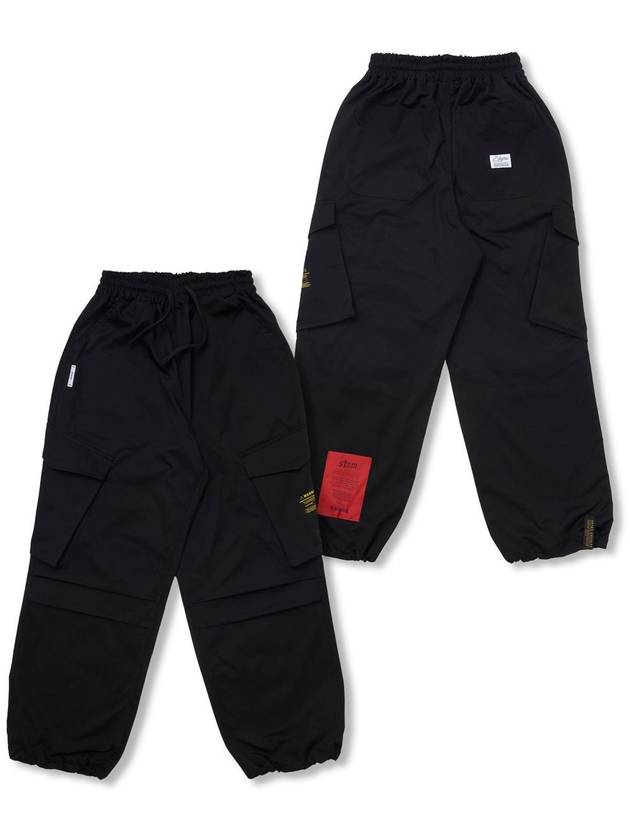 STIGMA Cargo Twill Wide Jogger Pants Black