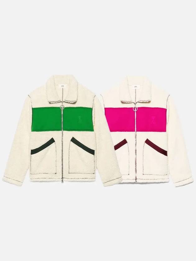 아미 AMI 플리스 지퍼 자켓 2컬러 HJK003.757