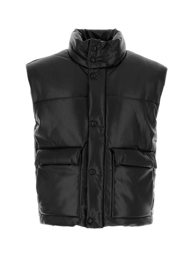 NANUSHKA 블랙 합성 가죽 Jovan 패딩 재킷 NM23CRTP00299 BLACK