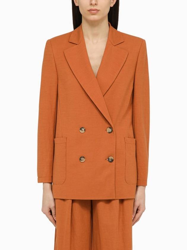 Harris Wharf London Terracotta-coloured double-breasted jacket