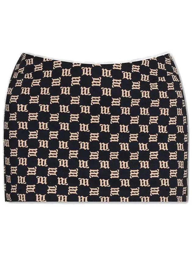 Misbhv 모노그램 프린트 미니 스커트 3021W1340_BLACKBEIGE
