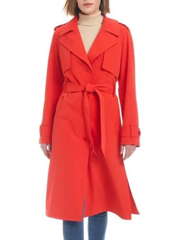 우먼 케이트 스페이드 뉴욕 맥시 벨티드 워터 레지스턴트 트렌치 코트 Ponerosa 레드 10369886