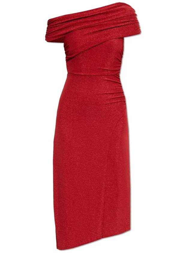 다이앤 폰 푸르스텐버그 오프숄더 프런트 슬릿 드레스 DVFDS4S0220_MTLRD