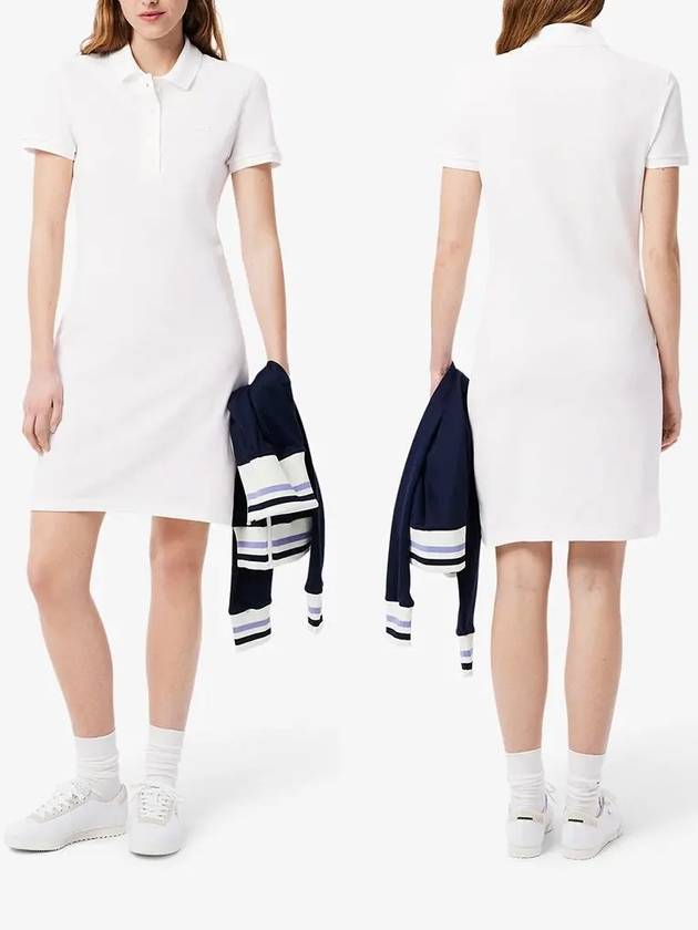 라코스테 원피스 클래식 피케 폴로 드레스 화이트