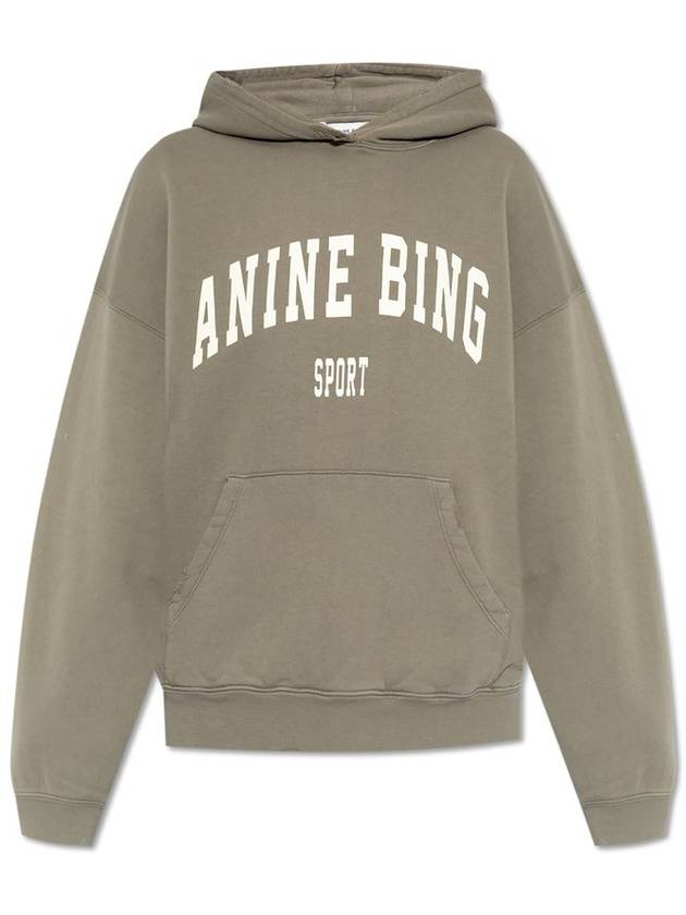 애니 빙 하비 로고 패치 후드 티셔츠