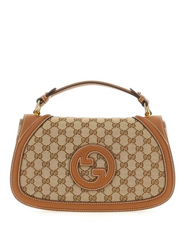구찌 블론디 GG 캔버스 미디엄 탑 핸들백 베이지 에보니