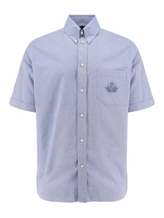 펜디 로고 자수 반팔 셔츠