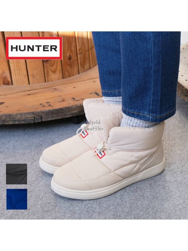 헌터패딩부츠 여성방한화 겨울패딩신발 인아웃 퍼 니트부티