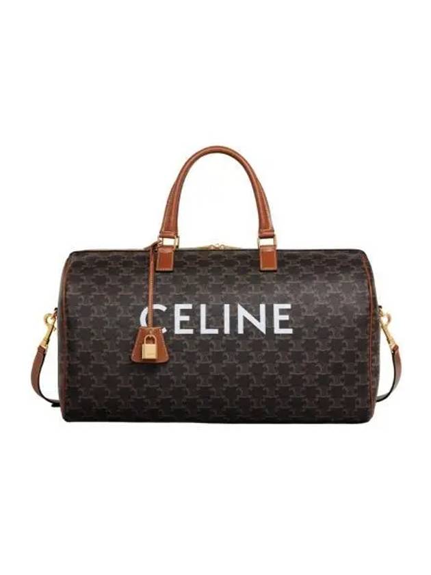 셀린느 미디움 트래블 백 트리옹프 캔버스 셀린느 프린트 탄 Celine Medium Travel Bag in Triomphe Canvas with Celine Print Tan