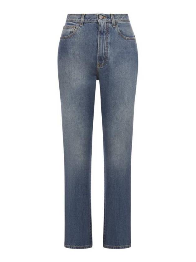 24SS 알라이아 데님 스트레이트 팬츠 AA9P00755T536525 BLEU VINTAGE BLUE