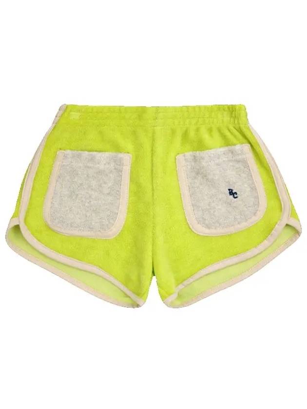 24SS 보보쇼즈 키즈 그린 테리 쇼츠 반바지 라이트 그린 124AC065 300