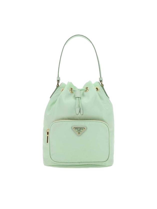 프라다 여성 삼각로고 듀엣 나일론 버킷 백 아쿠아