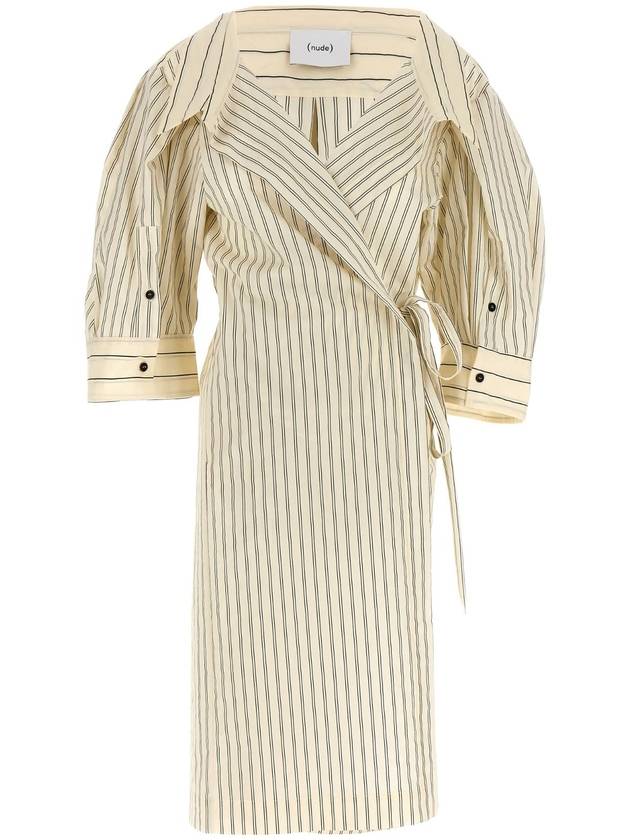 NUDE 스트라이프 셔츠 드레스 1103E2407601