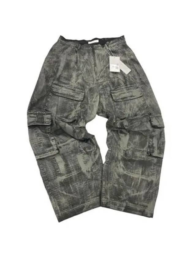 언더마이카 하반 러프 더티 페인팅 와이드 카고 팬츠 린트 23SS Undermycar Harban Rough Dirty Painting Wide Cargo Pants Lint 23SS