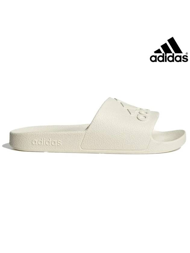 아디다스 아쿠아 로고 삼선 슬라이드 슬리퍼 오프화이트