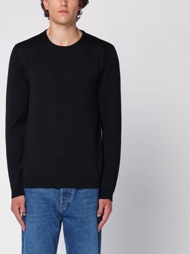 Roberto Collina Black merino wool crew-neck sweater