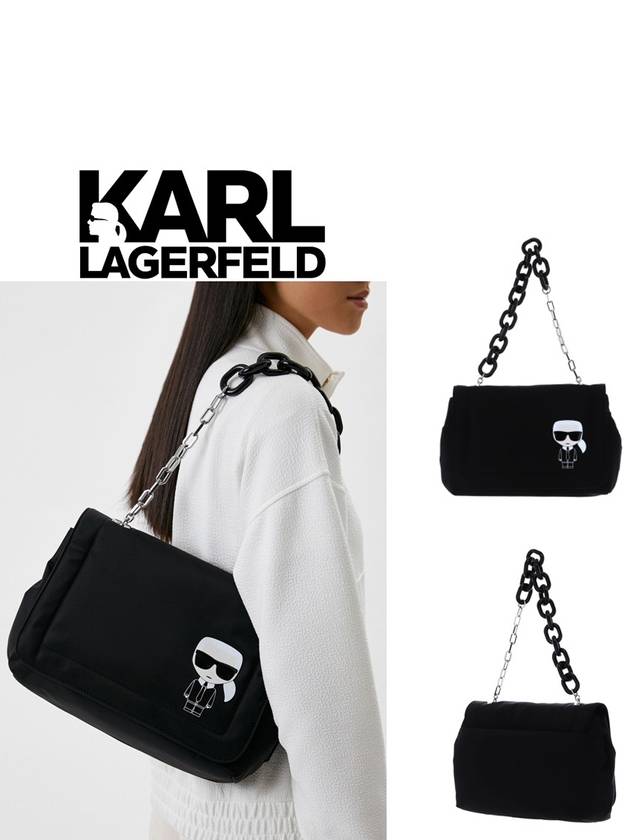 칼라거펠트 가방 아이코닉 나일론 라지 클러치 체인 숄더백 220W3054