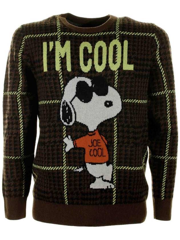 Mc2 Saint Barth Checked Snoopy Crewneck Sweater