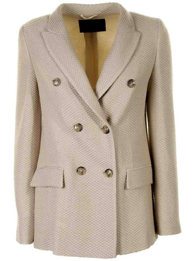 Seventy Beige Double-Breasted Knitted Jacket