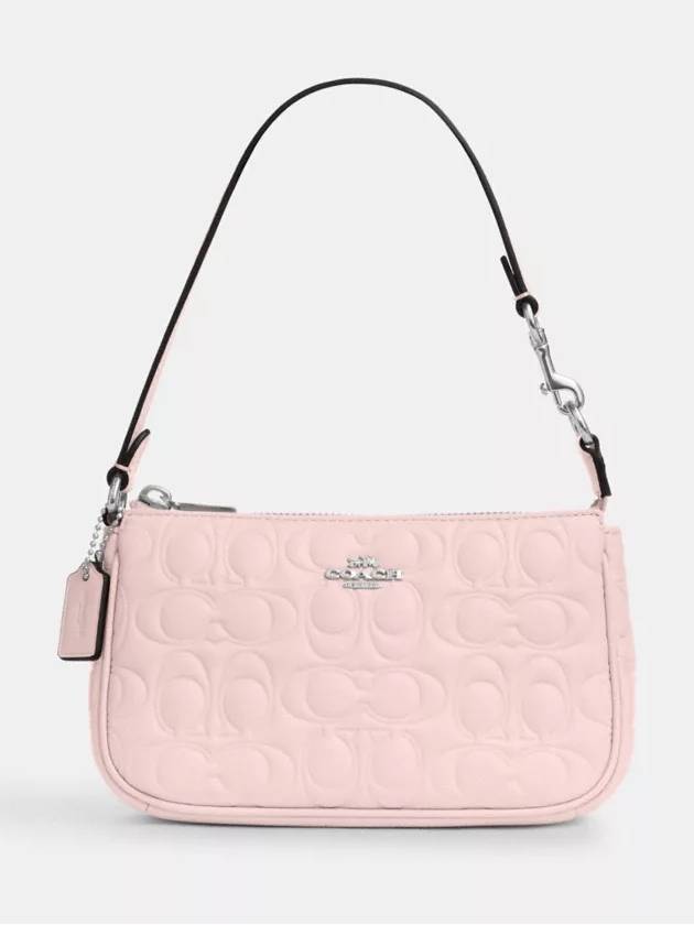 코치 노리타 19 시그니처 가죽 Silver Blush