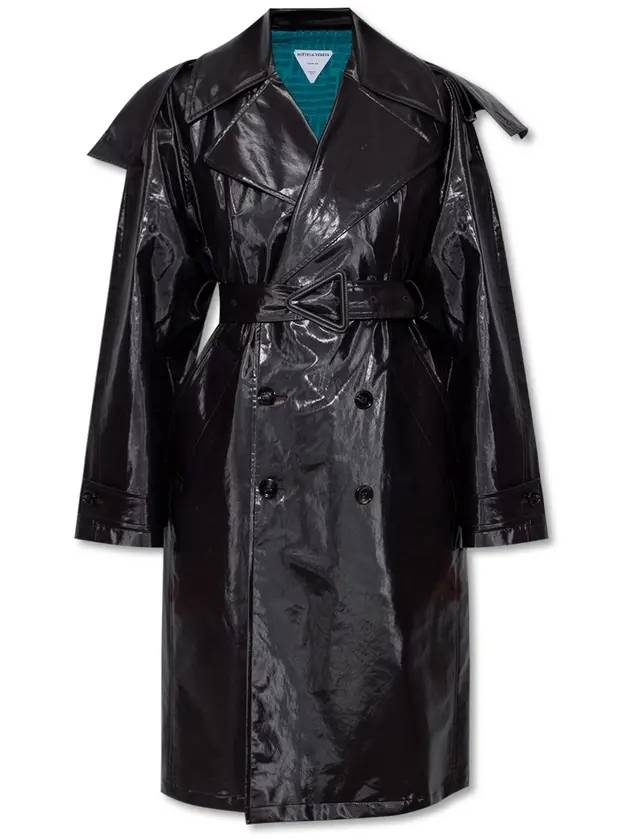보테가베네타 코튼 레더 트렌치 코트