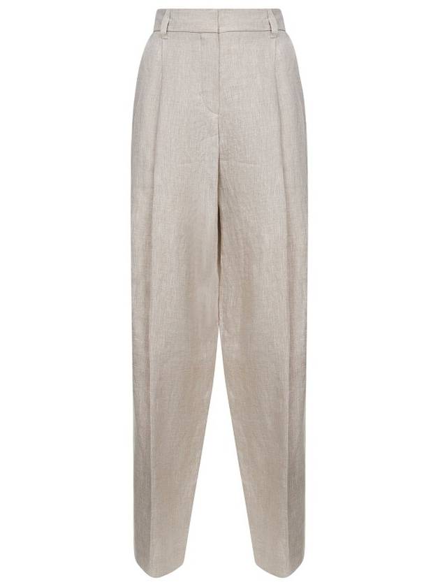 Brunello Cucinelli 플리츠 와이드 레그 팬츠