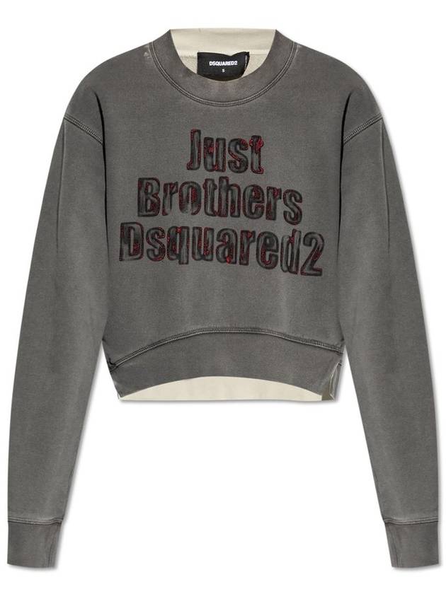 Dsquared2 스프레이 다이드 라운드 리브 크루넥 스웨트셔츠