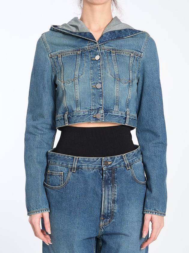 ALAIA AA9V0421T536A525 후드 데님 재킷