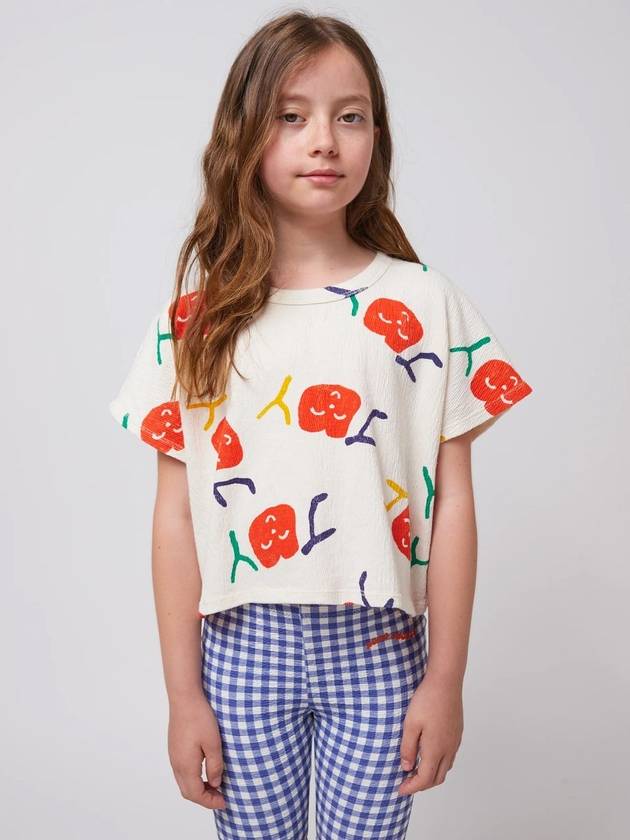 보보쇼즈 25SS 아동 크롭 티셔츠 Smiling all over cropped T shirt B125AC021