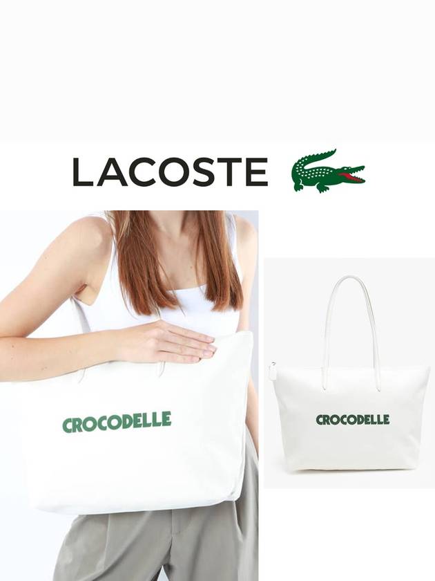 라코스테 대형 헤리티지 프린트 악어 토트백 NF4550DI
