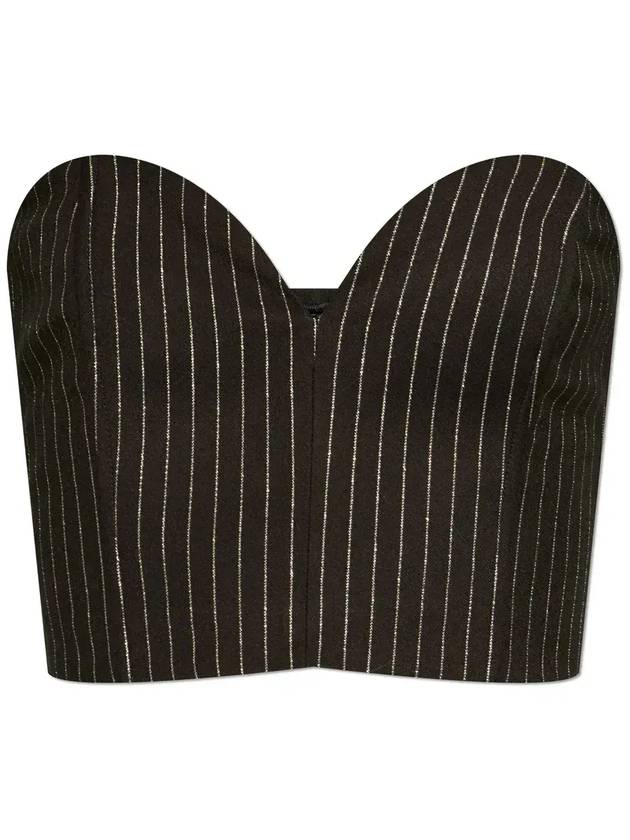 Gestuz 스트랩리스 핀스트라이프 버스티에 탑 109096150_BLACKPINSTRIPELUREX