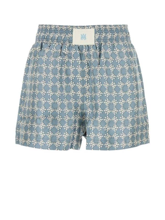 AMIRI Printed silk shorts AWSHCA1016 DUSTYBLUE