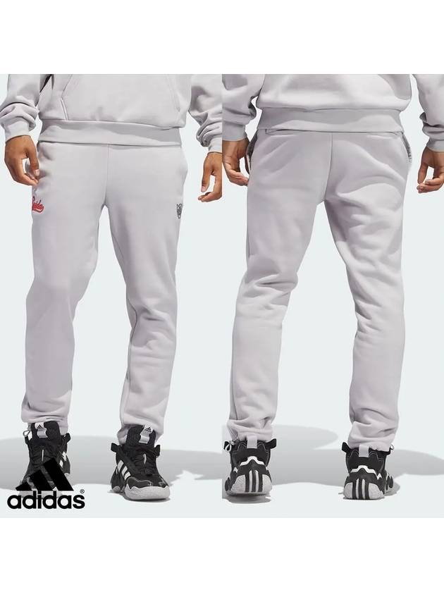 아디다스 DON 농구 플리스 팬츠 바지 그레이