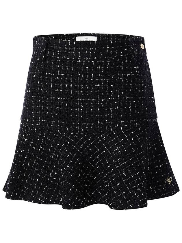 WOOL TWEED PEPLUM SKIRT_BLACK