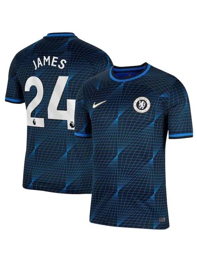 1028306 리스 제임스 첼시 FC 나이키 2023 24 어웨이 스타디움 플레이어 저지 네이비