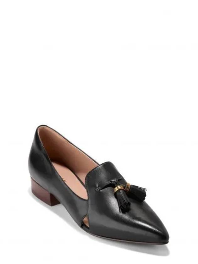 우먼 콜한 Vanya 태슬 플랫 슈즈 블랙 레더 9561919