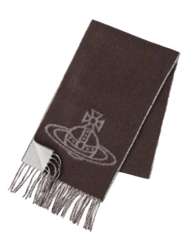 비비안 웨스트우드 더블 로고 스카프 브라운 81030006 W00ZH D401