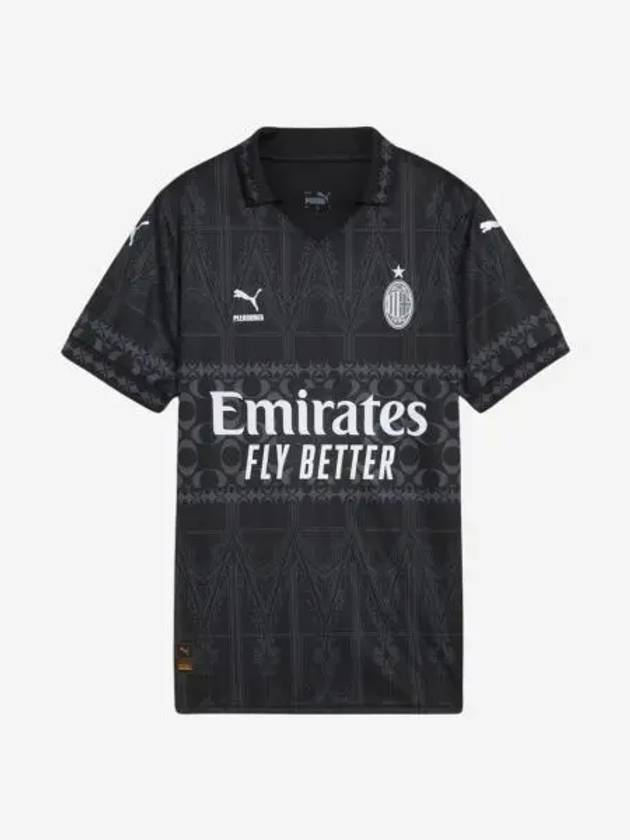 W 푸마 x 플레져스 AC 밀란 2023 24 4th 저지 레플리카 블랙 아스팔트 논 마킹 버전 W Puma x Pleasures AC Milan 2023 24 4th Jersey Replica Black Asphalt Non Marking Ver.