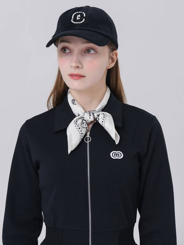 24SS 두유노유엠씨 여성 와펜 패치 심볼 로고 진주 찡 면 테리 블랙 볼 캡 DO9242AC927 2
